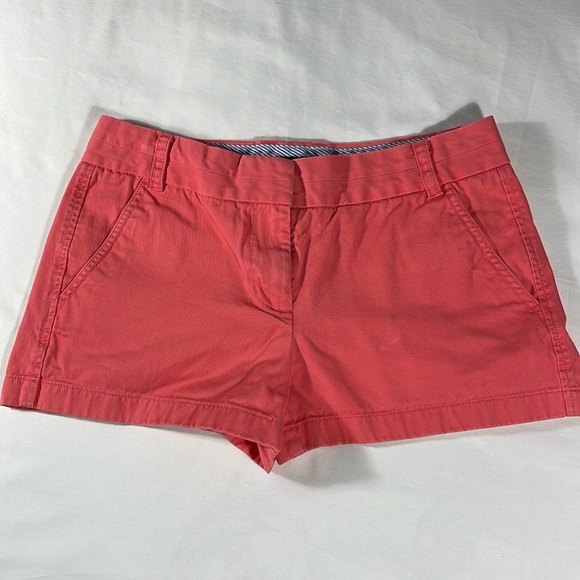 J. Crew womens bright pink flat front 3" inseam chino shorts - size 4 - Picture 2 of 9